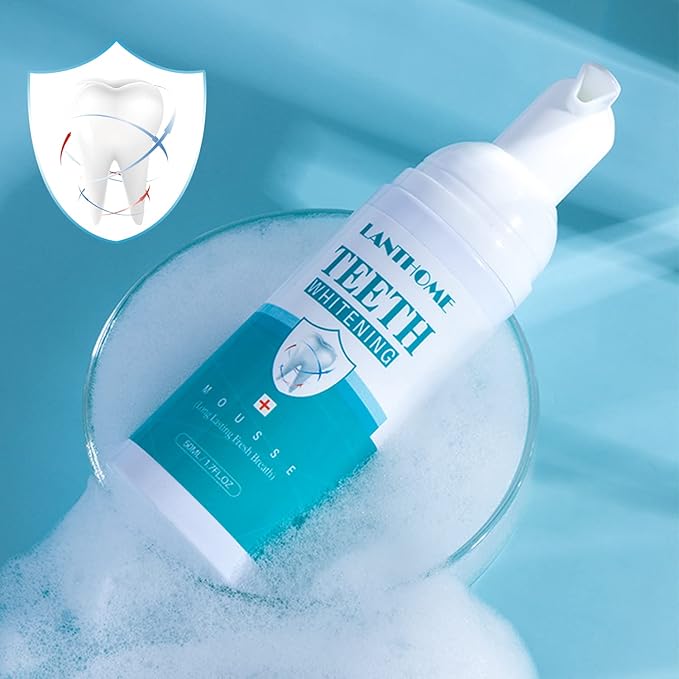 LANTHOME White Foam Teeth Whitening Products (3PCS) Easy to Use Teeth Whitener Foam for White Teeth-Tooth Whitening Mousse