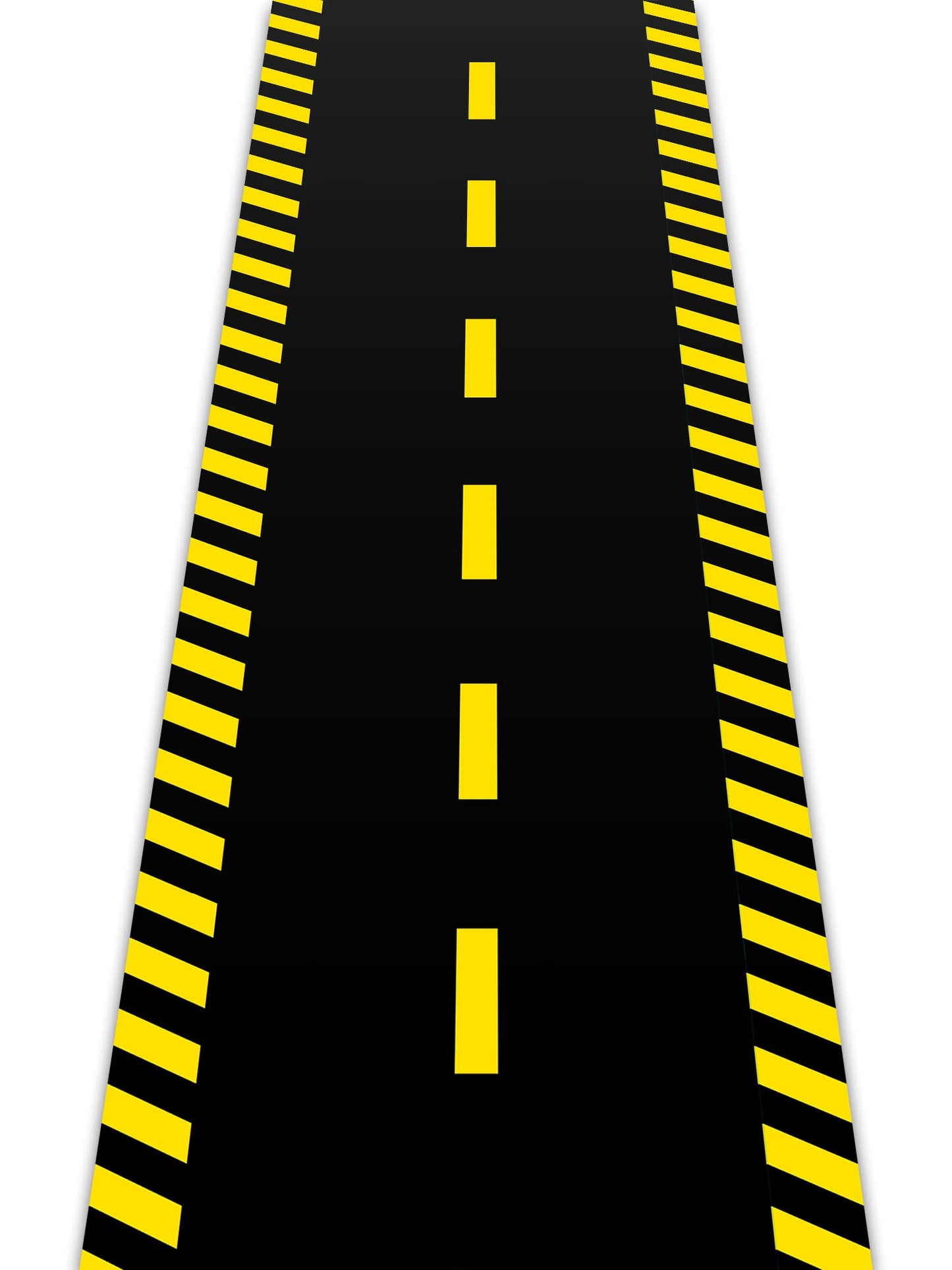 Remagr Construction Party Road Floor Runner, 32 ft x 2 ft Plastic Long Road Table Runner, Black with Yellow Warning Stripes for Construction Birthday Party Photo Backdrop Decor