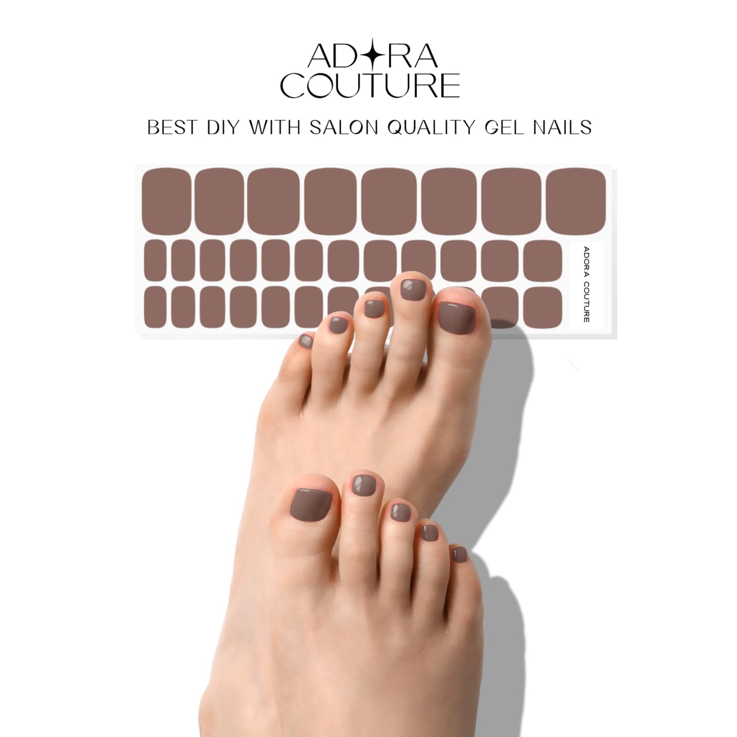 Semi Cured Gel Nail Strips – 32 Pcs Gel Pedicure Stickers - UV Nail Wraps for Toenails, Easy Application, Long Lasting, Salon Quality & UV Light Required - Coral Sand P