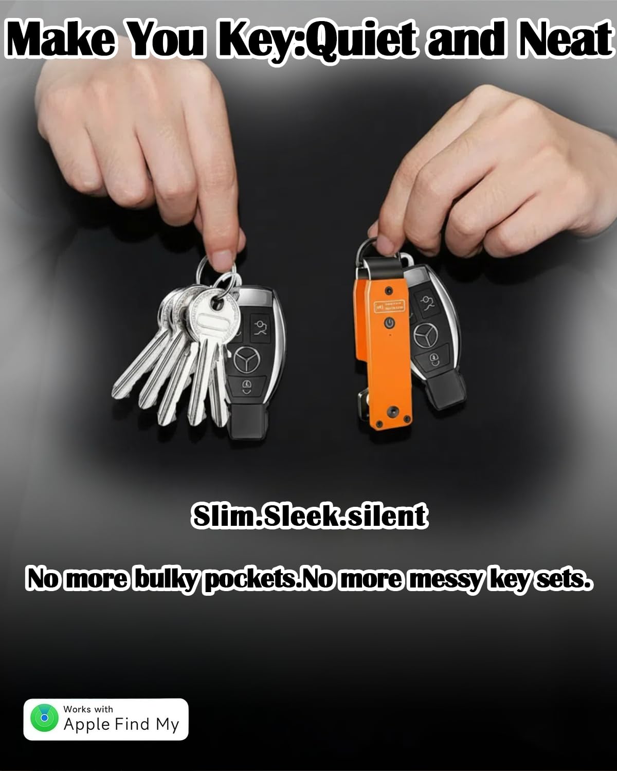 ShiChextasy Air Keychain with GPS Tracker : Lightweight Compact Key Holder for Outdoor Use - Minimalist Metal Key Organizer (Orange)