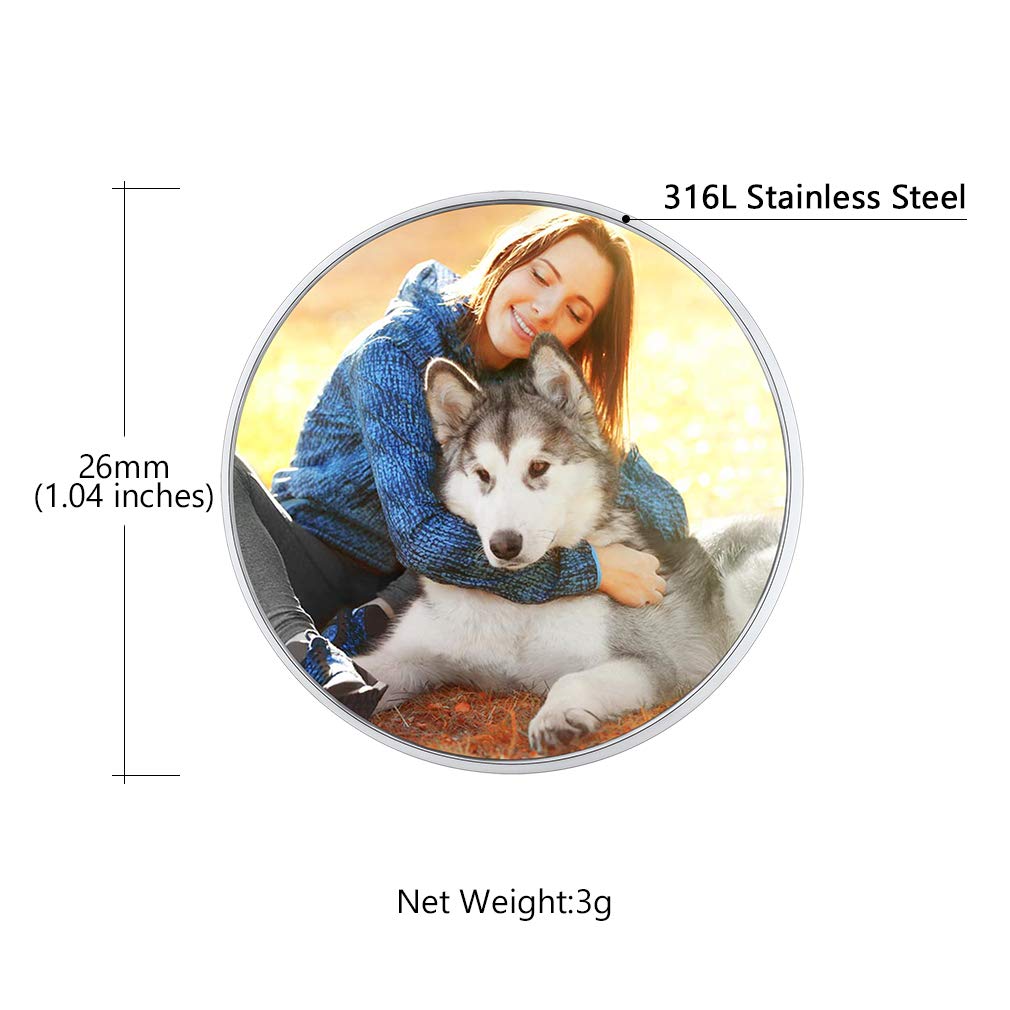 Custom4U Custom Photo Brooch Pin Memorial Wedding Collar Pins Personalized Picture Gift for Men Women Mother