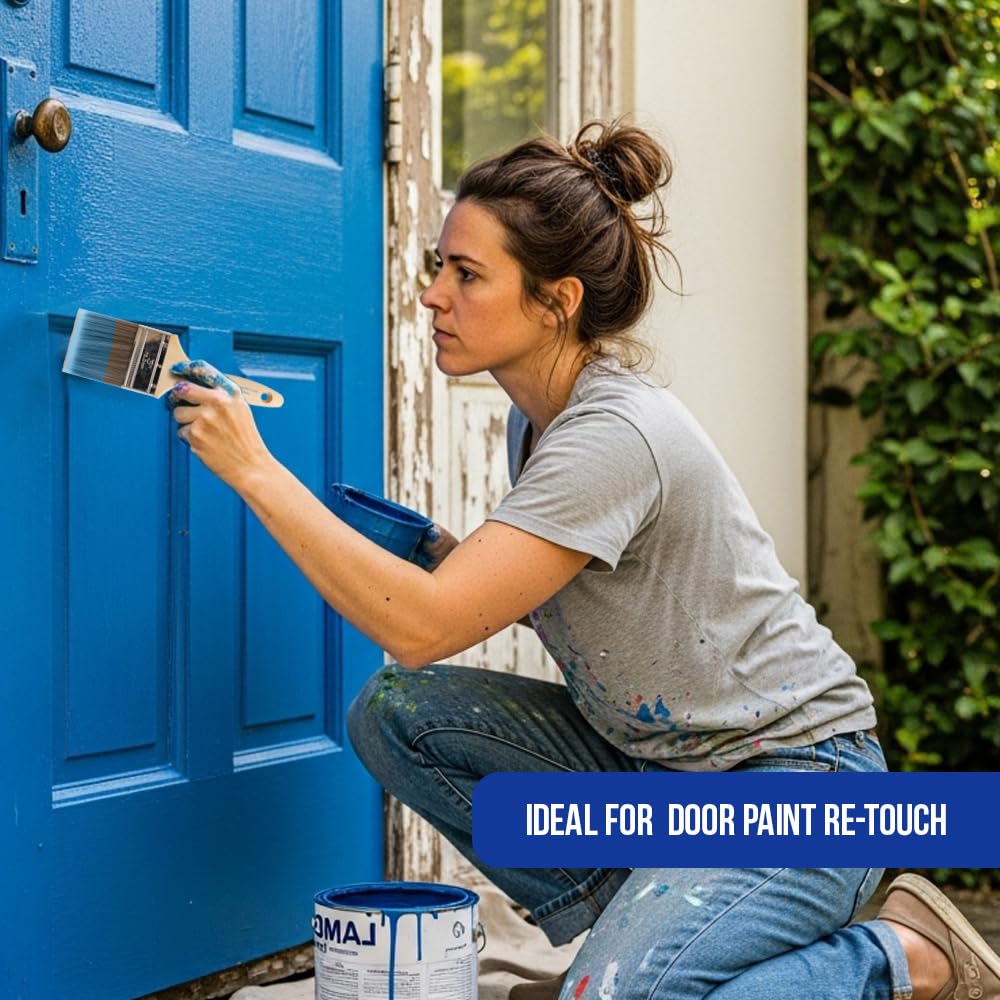 Pro Grade Paint Brushes 3 Inch Flat Paint Brush Set for Walls Trim Cabinets Doors Professional Painter Contractor Interior Exterior 12 Pack