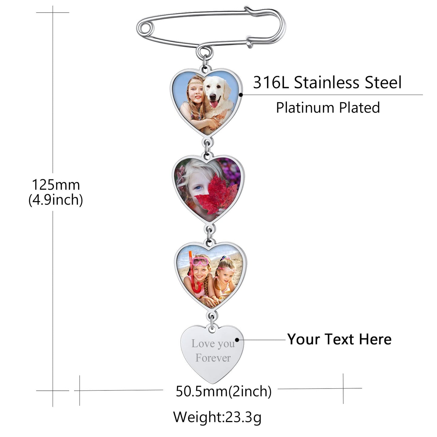 Custom4U Bridal Memorial Bouquet Charm Custom Photo Charms for Wedding