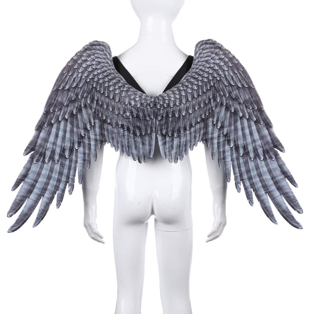 Himine Non-Woven Fabric Festive Party Angel Wings Suitable for Child Decorative Wings (Black)