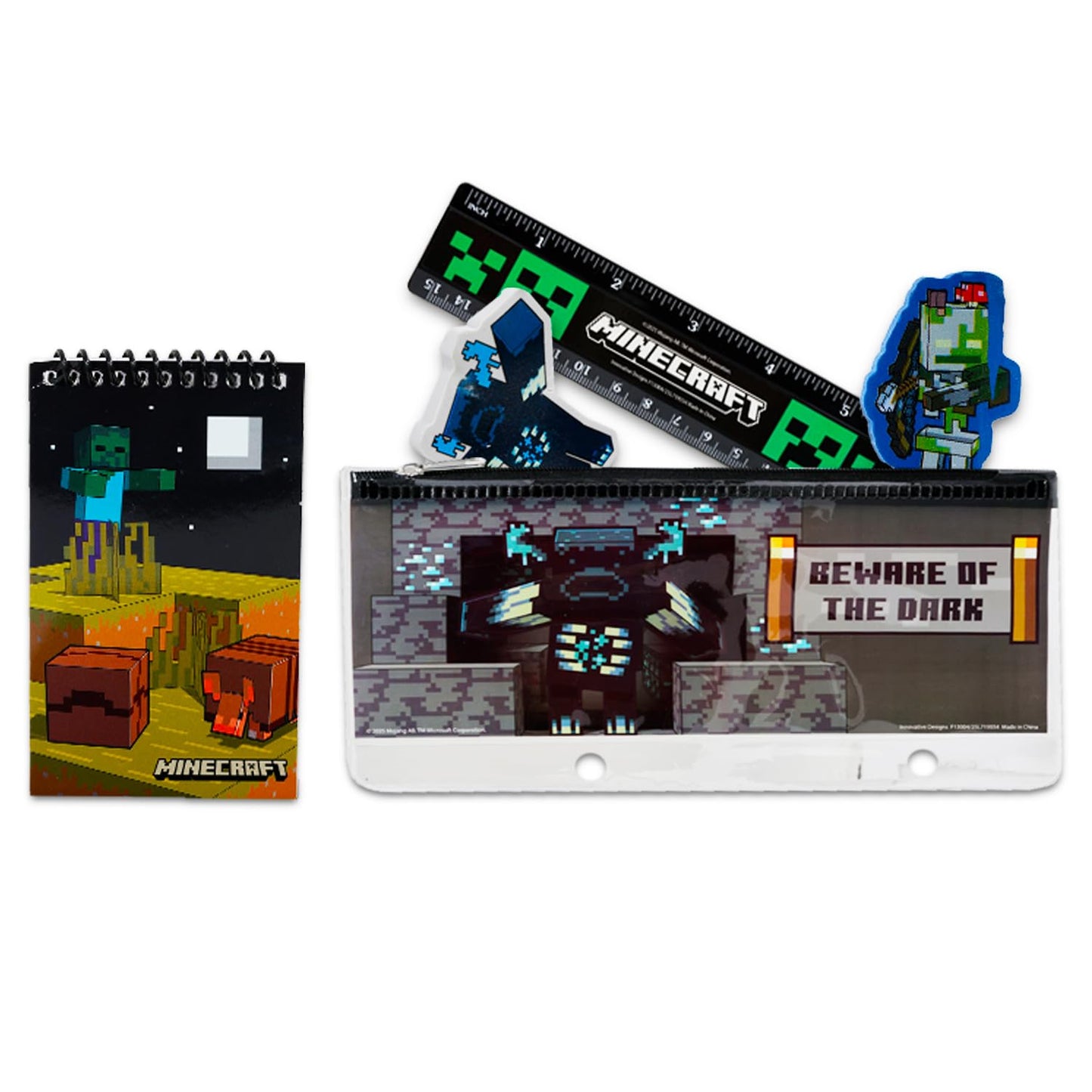 Minecraft Folders for School - Minecraft Binder Bundle Includes Vinyl Binder and 2 Folders with Pockets Plus Stickers | School Supplies Set