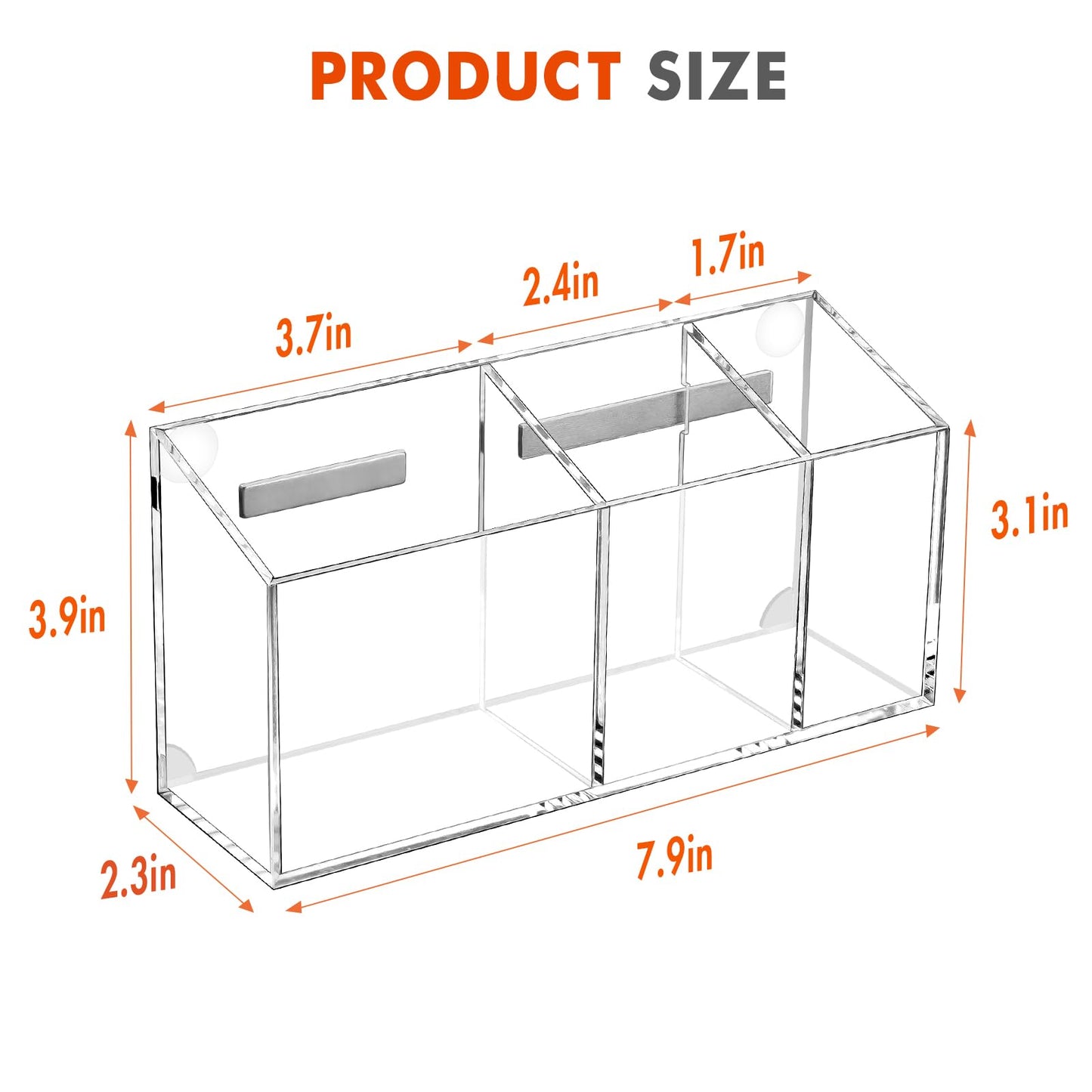 Banafich Magnetic Dry Erase Marker Holder, Acrylic Magnet Pen Holder for Whiteboard, Refrigerator, Magnetic Fridge Organizer for Office, Classroom, Whiteboard Maker Holder, Locker Organizer