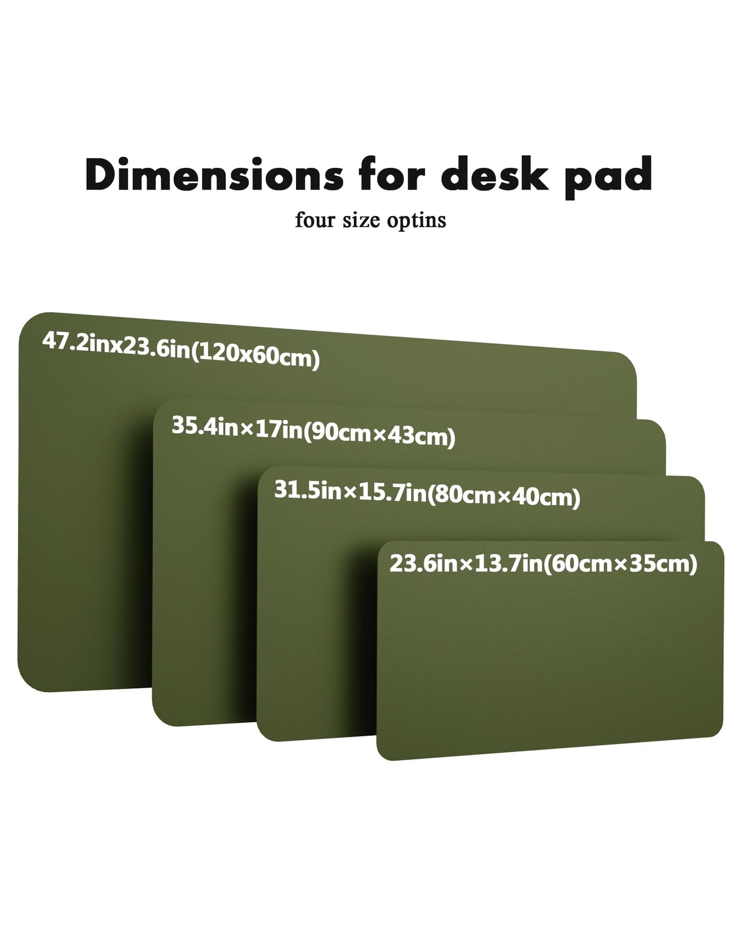 YSAGi Double-Sided Desk Pad, 31.5"x15.7"Leather Desk Mat, Eco Cork Desk Pad Protector,Large Mouse Pad,Waterproof Desk Blotter for Office/Home(Olive Green)