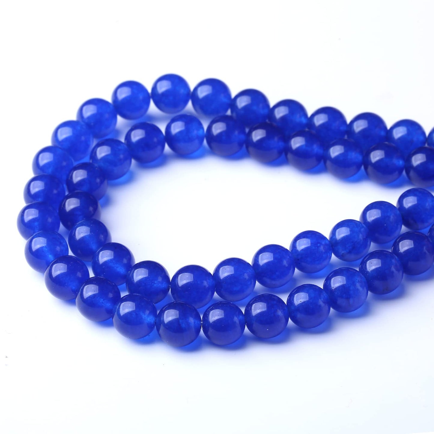 Tiger Eye Round Loose Beads Natural Gem Beads Crystal Energy Stone Beads for Jewelry Making 15" (Blue Chalcedony, 10MM)