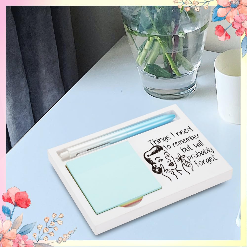 Memory Aid Appreciation Gift, Motivational Gift for Forgetful Friends, Encouraging Present for Busy Individuals, Wooden Sticky Note Holder, 16.5 x 12 x 1.5 cm, XXW25
