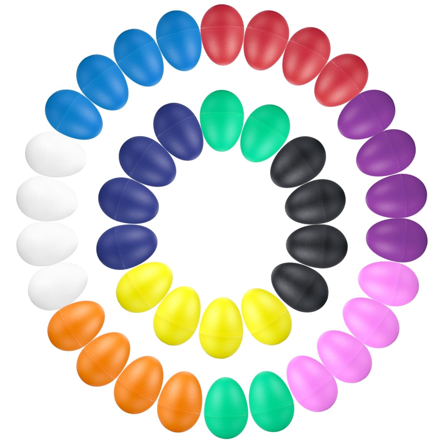 COCOMOON Egg Shakers Musical Instruments for babies-40Pcs Musical Maracas Percussion Instrument (10 Colors) Easter Eggs with a Storage Bag for Music Parties,Toys Music Learning DIY Painting