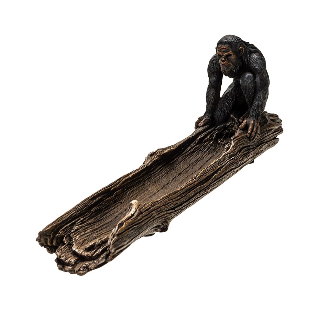 Pacific Giftware Sasquatch Bigfoot Gorilla Ape on Log Incense Stick Burner Holder for Nature Inspired Driftwood Design Aromatherapy Polyresin Home Decor 3.5" H