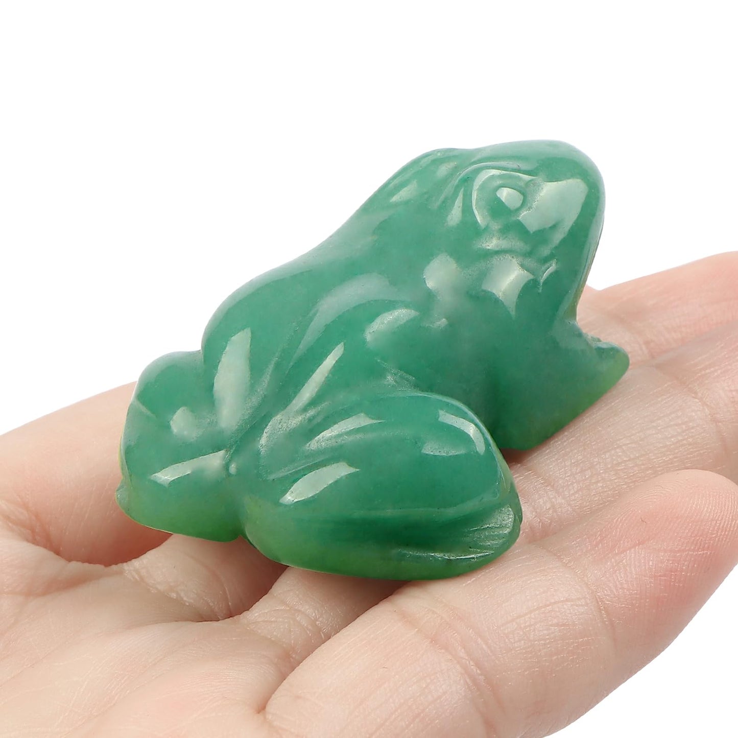 SMQ 2 inch Crystal Frog, Natural Green Aventurine Frog Figurine, Hand Carved Frog Statue Decor, Healing Stone Crystal Animal Statue with Gift Box
