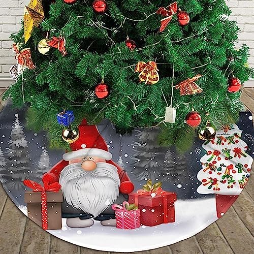 Christmas Gnome Christmas Trees Skirts 30", Xmas Gifts Candle Xmas Tree Cloth Mats for Holiday Party Decor Gift, Festival, Home Decoration