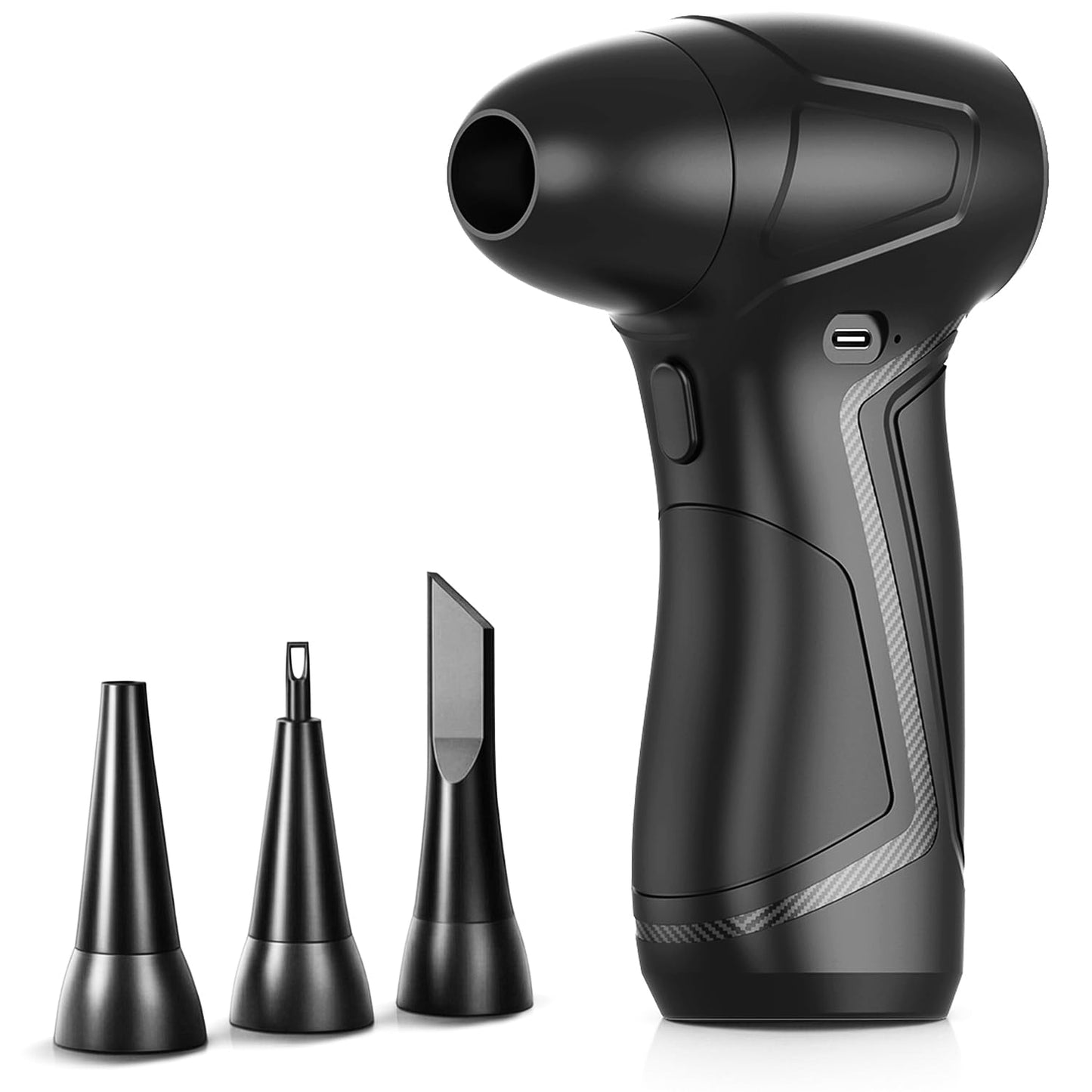 Compressed Air Duster 130,000 RPM, Electric Air Blower with Scroll Wheel Precision Speed Control, Storm-Level Turbo Airflow for Home Car PC Dust Cleaning, Cordless Rechargeable Portable Gadget for Men