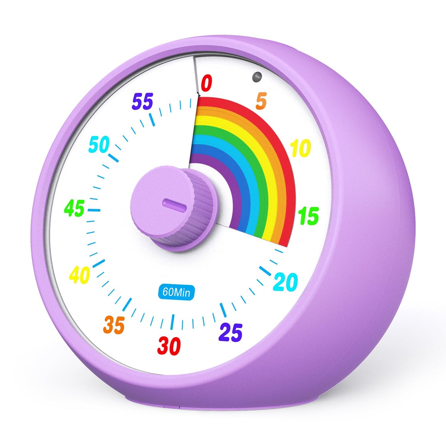 Visual Timer for Kids, 60-Minute Countdown for Classroom Office Kitchen, Desk Timer Kids Time Management Tools with Silent Operation, Pomodoro Timer Rainbow Pattern Purple