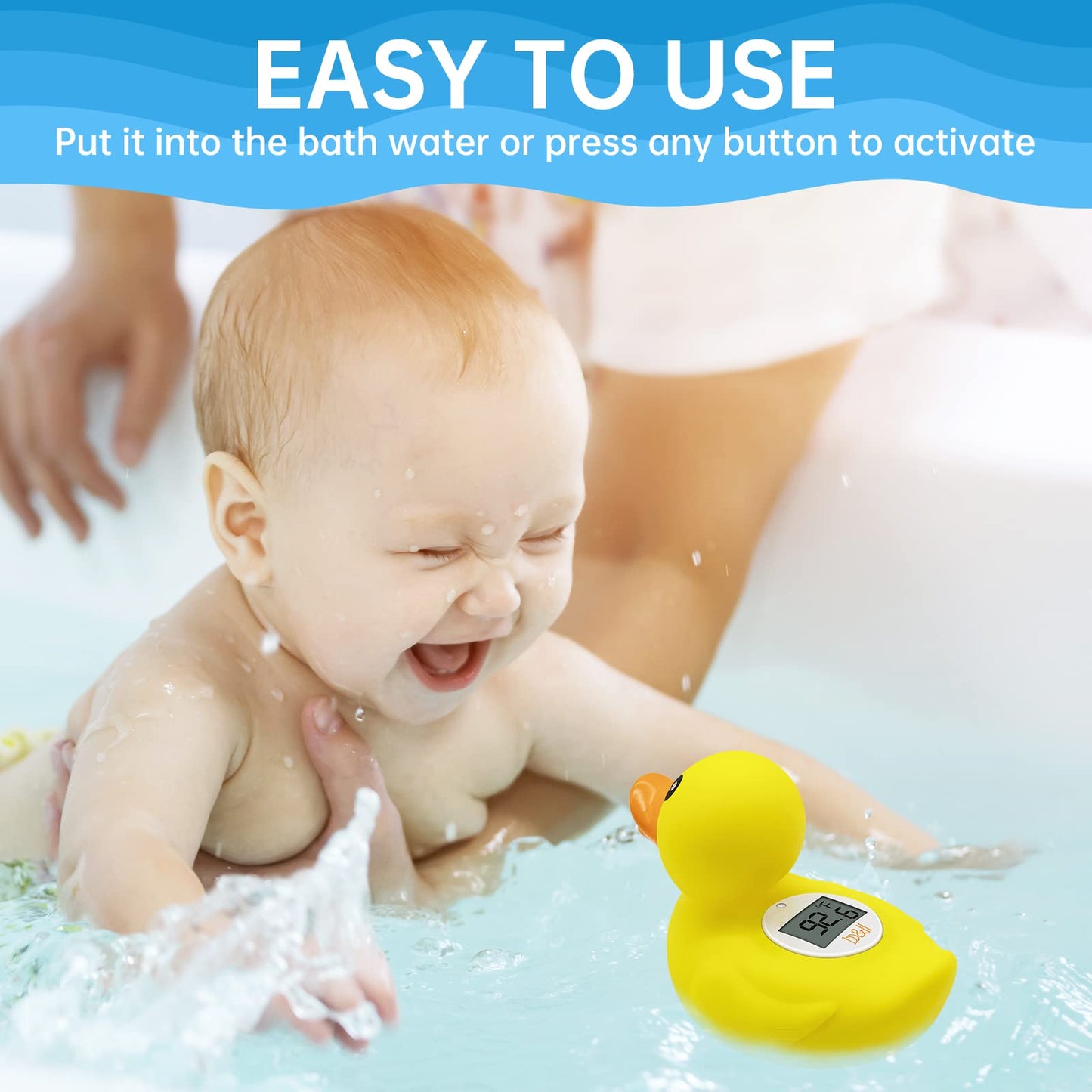 B&H Duck Baby Bath Thermometer, Digtal Tub Thermometer for Accurately Measuring Baby's Water Temperature, BPA Free, Toddlers Safety Floating Toy