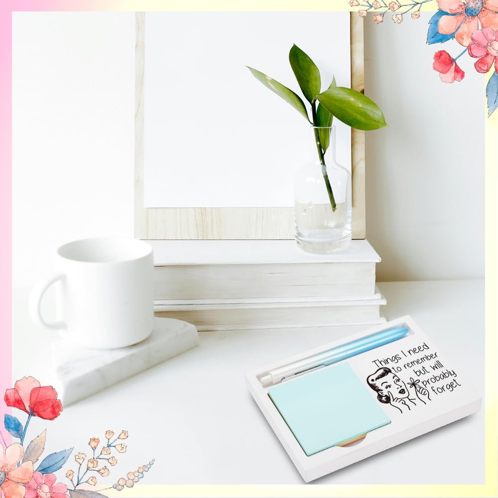 Memory Aid Appreciation Gift, Motivational Gift for Forgetful Friends, Encouraging Present for Busy Individuals, Wooden Sticky Note Holder, 16.5 x 12 x 1.5 cm, XXW25