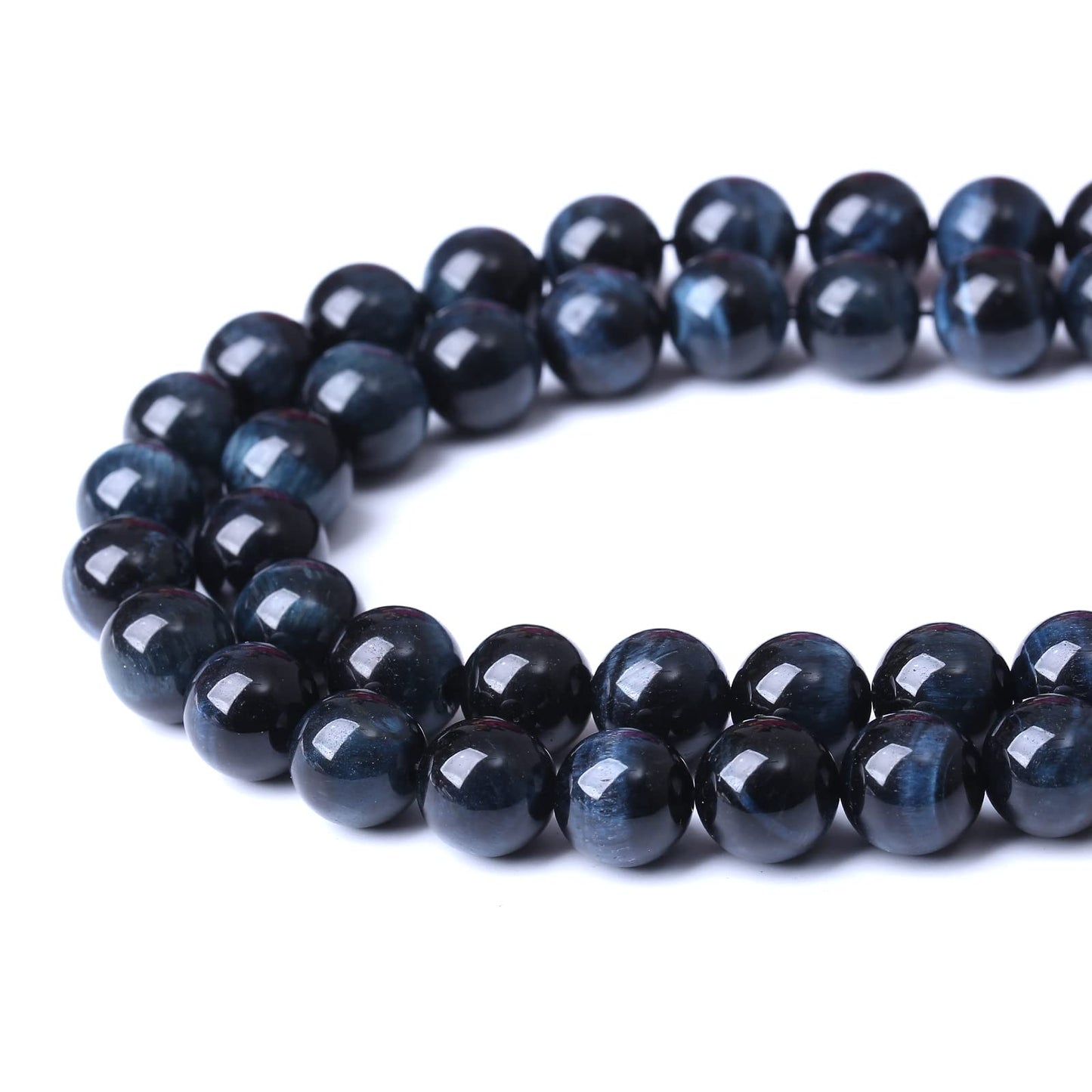 36PCS 10MM AAA Blue Black Tiger Eye Stone Beads Natural Gemstone Bead Crystal Healing Energy Jewelry Making DIY 15 inches