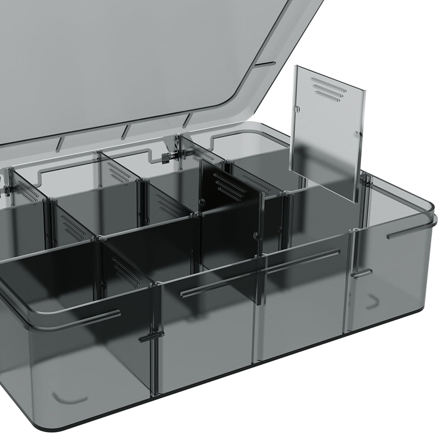 SRNYJAO Plastic Organizer Box, 12 Grids Clear Bead Organizer Compartment Box with Removable Dividers for Tackle box,Parts, Earring Container Tool Fishing Hook Hair Accessories,8.8" L x 6.7" W x 2" H