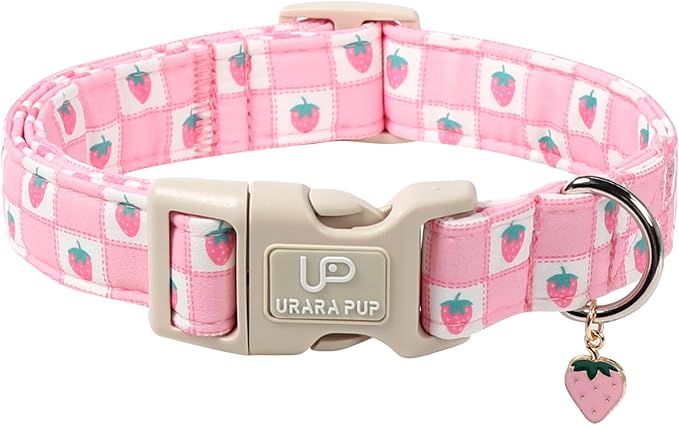 UP URARA PUP Summer Dog Collar, Adorable Dinosaur Cotton Dog Collar with Quick Release, Gift Dino Collars for Small Medium Large Boys Dogs Cute Durable Comfortable Pet Collars