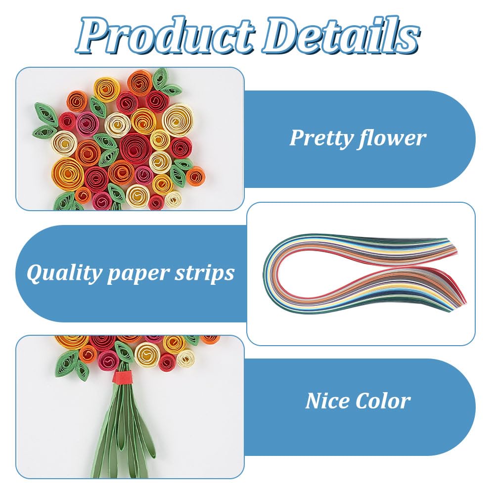 WEBEEDY Paper Quilling Kit 20 Sets Flower Card Quilling Kit with Paper Quilling Strips Tools Paper Quilling Set DIY Handmade Arts Crafts Christmas Valentine's Day Birthday Gifts