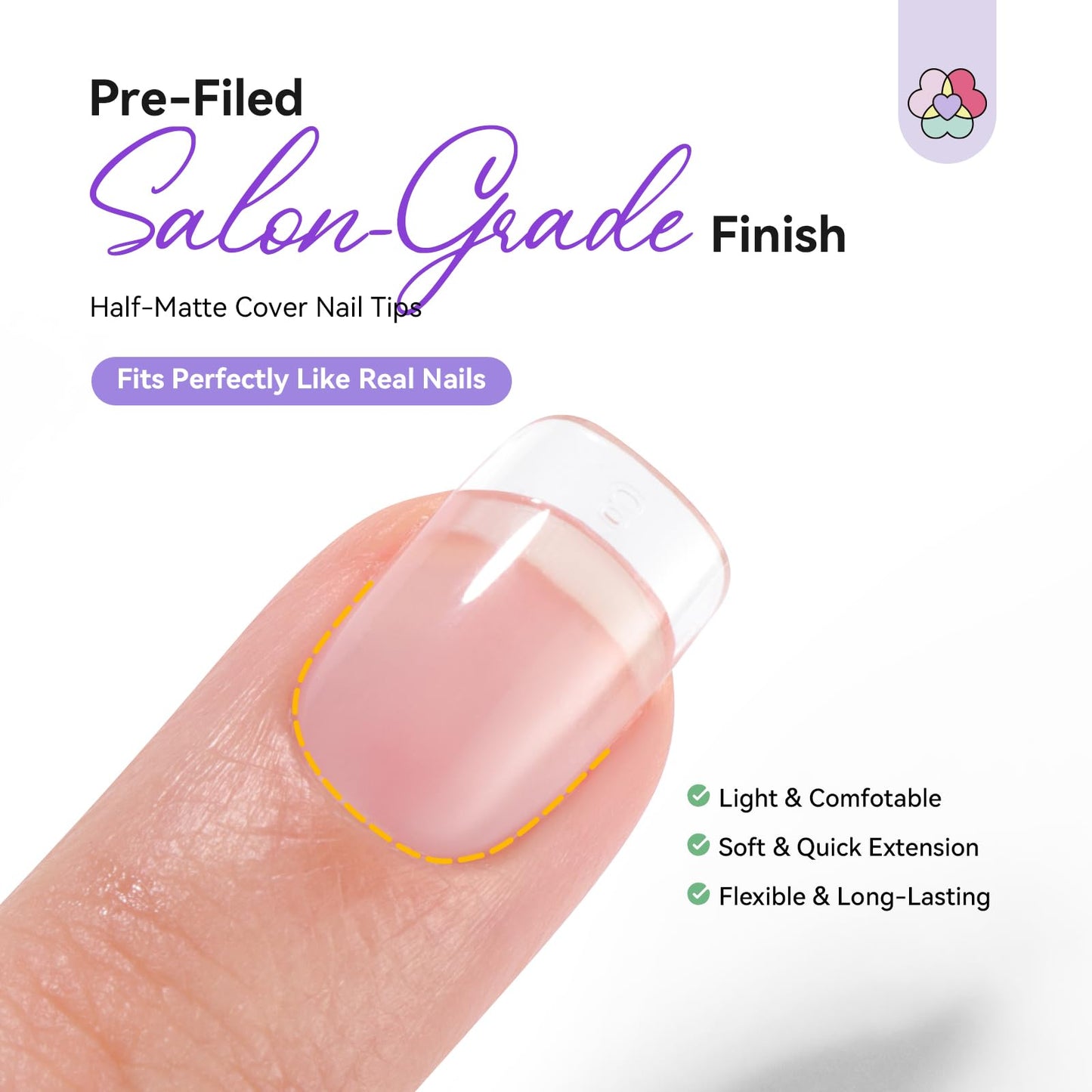 SAVILAND Gel Nail Kit: 500 Pcs Extra Short Square Nail Tips with Drill Kit 30-Day Strong Hold Gel Nail Tips X 12 Sizes Fake Nails with Glue & Nail Lamp For Beginners DIY At Home Nail Kit Gift