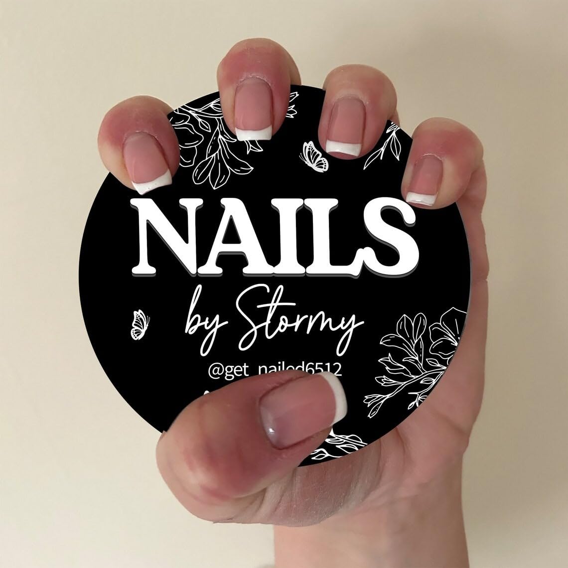 Acrylic Nail Photo Prop for Salons & Artists, Personalised Discs, 4'' Nail Artist Gifts, Advertising Tool, Tech Prop (9)