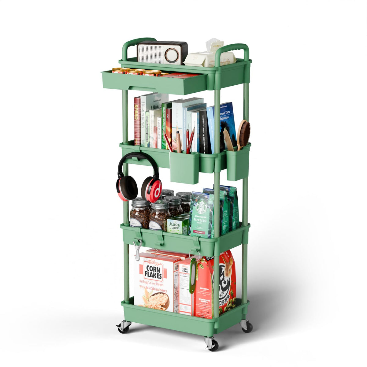 4 Tier Rolling Cart Organizer