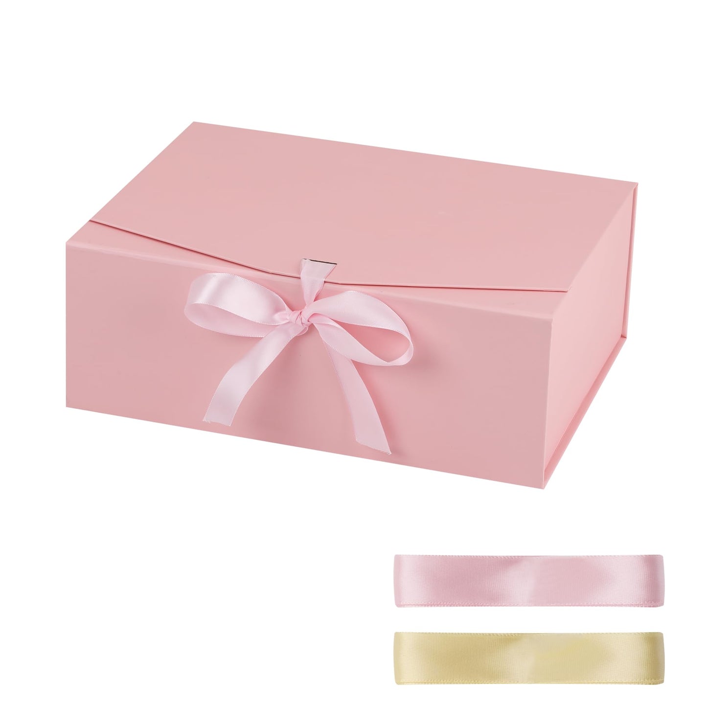 STOBOCTER Gift Box,13.5x10x5 Gift Boxes with Lids for Presents,Pink Magnetic Gift Box for Wrapping,Birthday, Wedding, Bridesmaid Proposal, Christmas,Includes Ribbon,Card