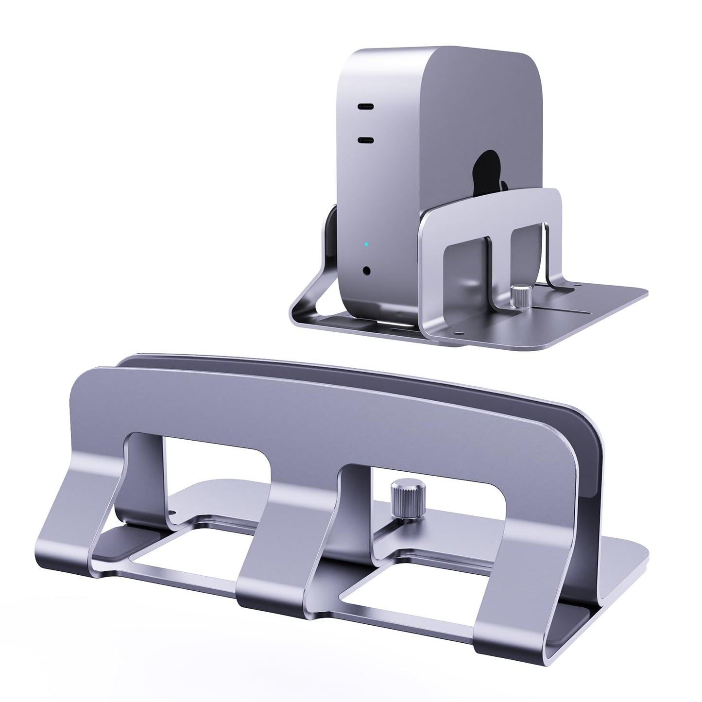 SENZANS Laptop Stand for Desk, Vertical Laptop Riser Holder Compatible with MacBook Air/Pro, Metal Computer Laptop Stand for Office Home, Fits Mac mini Tablets MacBook Dell HP Up to 17", Silver
