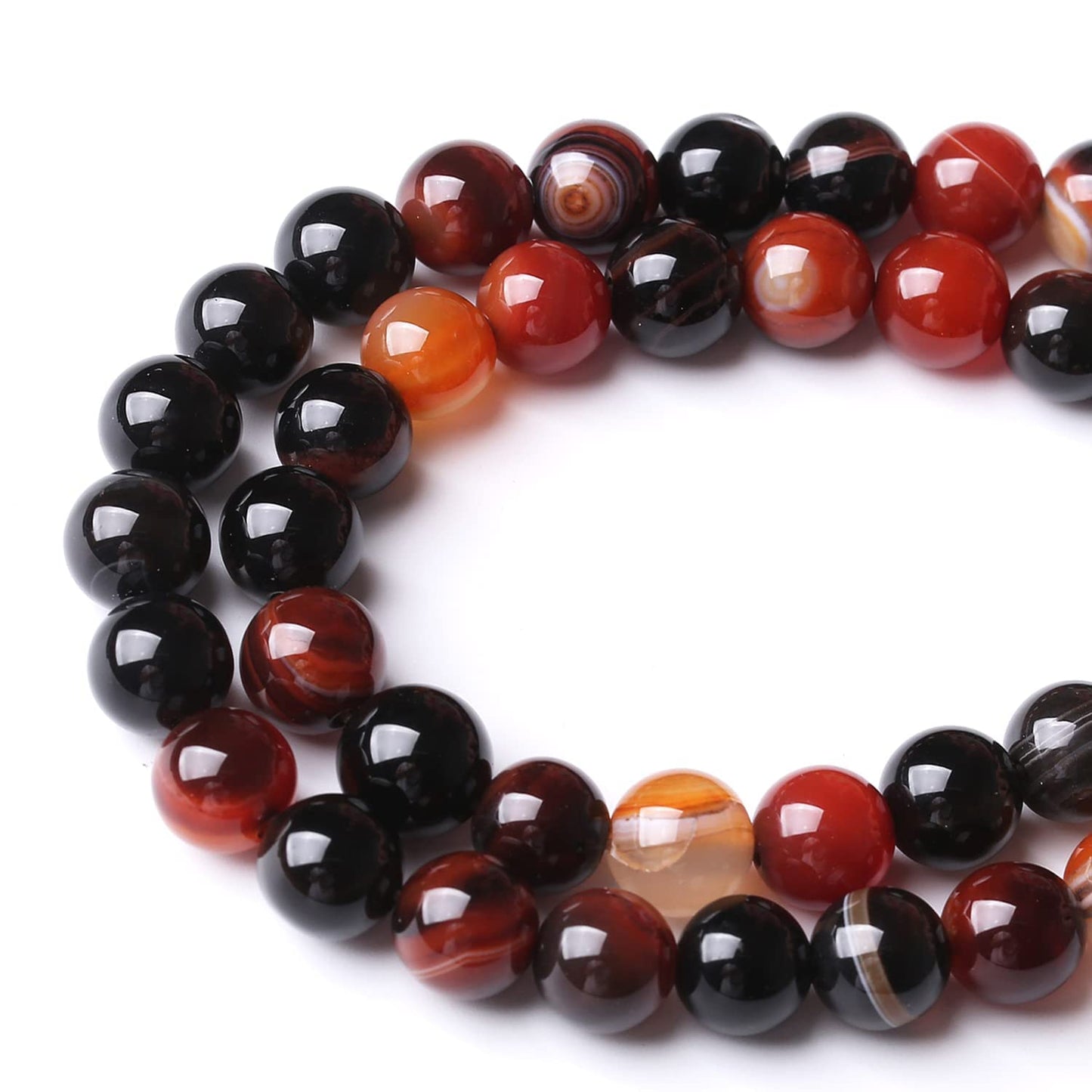 90PCS 4MM Red Persian Agate Natural Gemstone Round Stone Beads for Jewelry Making DIY Energy Stone Healing Power Bracelet 15"