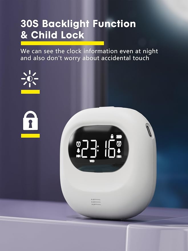 Vibrating Alarm Clock Bed Shaker Travel Clock, Rechargeable 3000mAh Battery