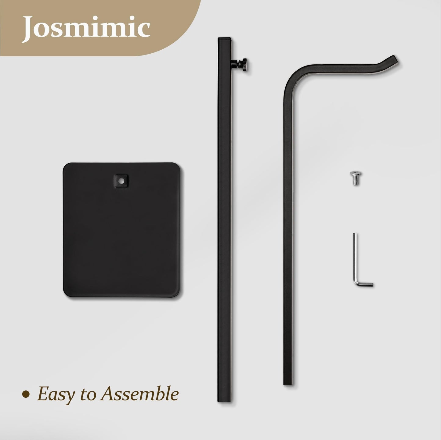Josmimic Purse Holder Handbag Display Stand: Hanger Rack Showing Bags, Purses, and Wreath, Adjustable Black Hook Stand for Tabletop, Closet, Desk, and Retail Use for Vendors