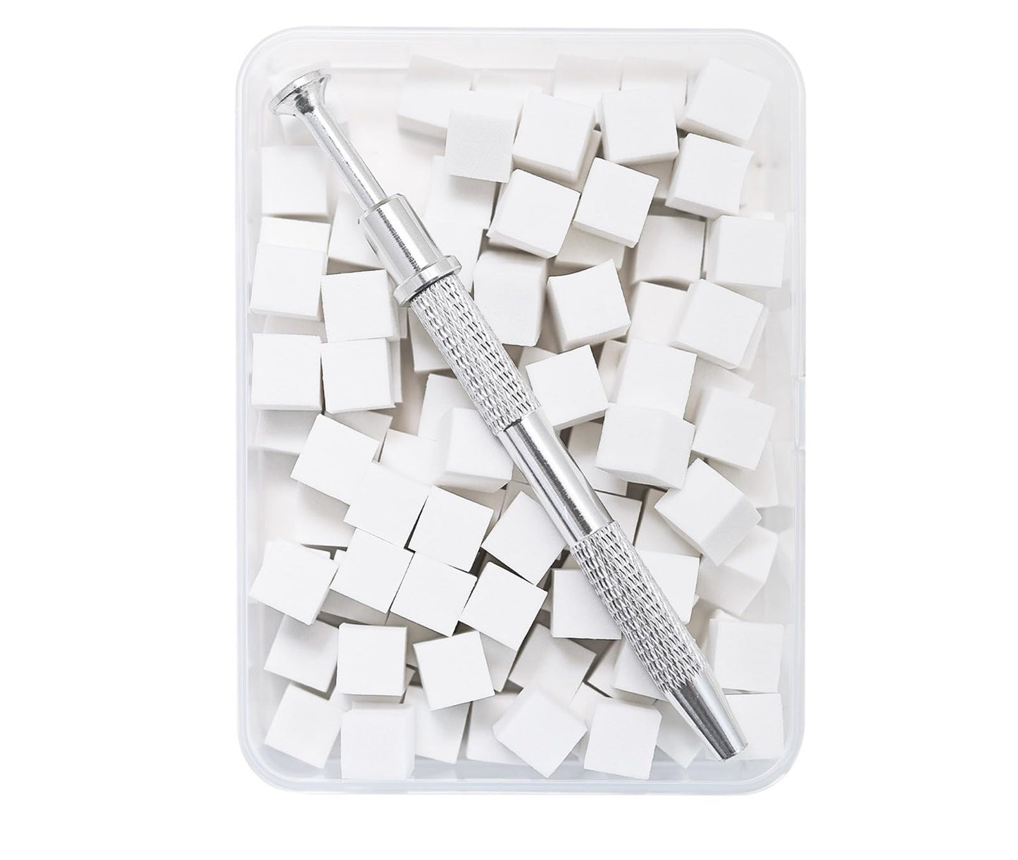 100Pcs Soft Nail Sponges for Ombre,Reusable Nail sponges with Grabbing Pen, Professional Manicure Nail Art Tools for Home and Salon