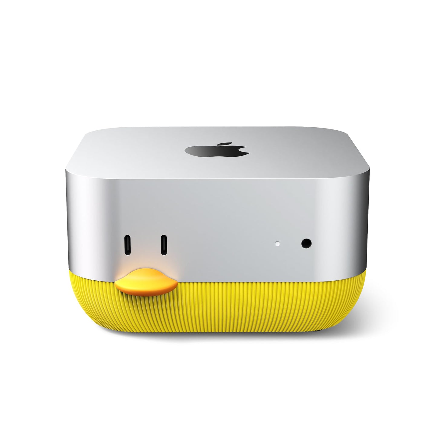 Lonelyfox Mac mini M4 & M4 Pro Dock Stand – Front Power Button Access, Cooling ABS Stand, Anti-Dust & Anti-Slip Design for Airflow & Desk Organization – Essential Mac mini M4 Accessories (Yellow)