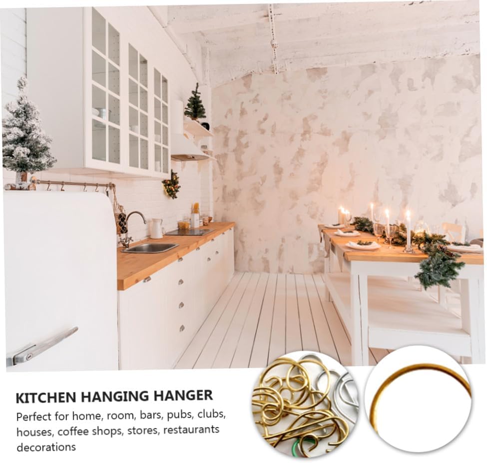 100pcs Metal Hanging Hooks Christmas Tree Accessories Hangers for Decoration for Cafe Bar Home Use Versatile Storage for Ornaments and Items
