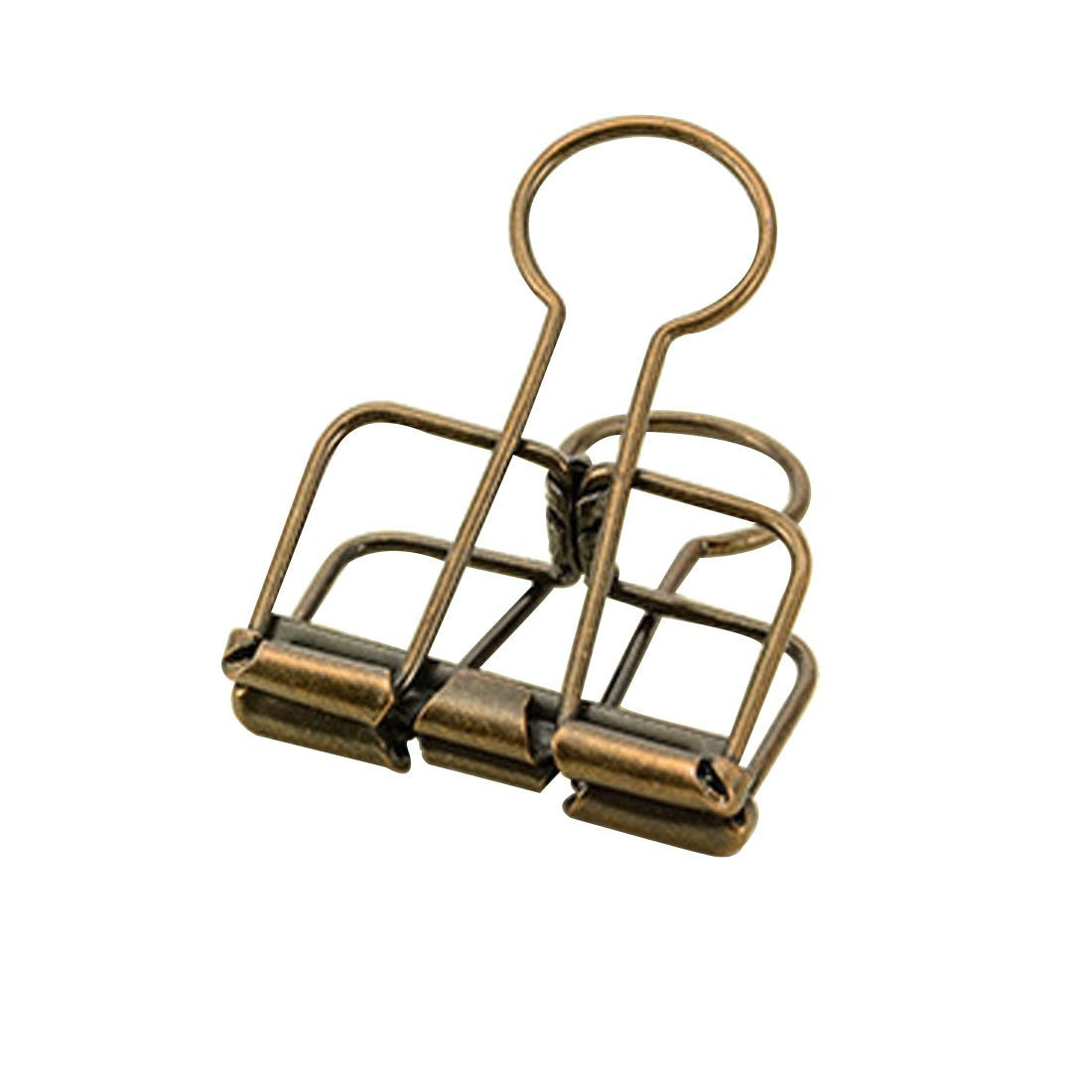 Hollow Out Paper Binder Clip Invoice Bill Clip Office Supplies Pack of 20 (M, Bronze)