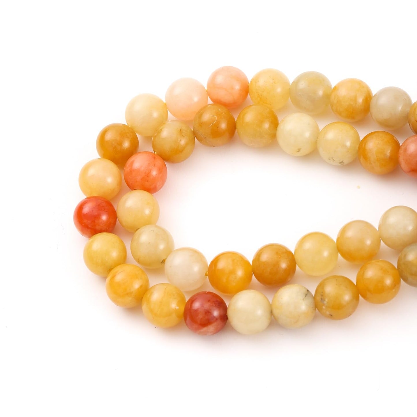 8mm 45pcs DIY Natural Yellow Aventurine Stone Beads Round Healing Crystal Gemstone Loose Beads for Jewelry Making Handmade Bracelet Necklace
