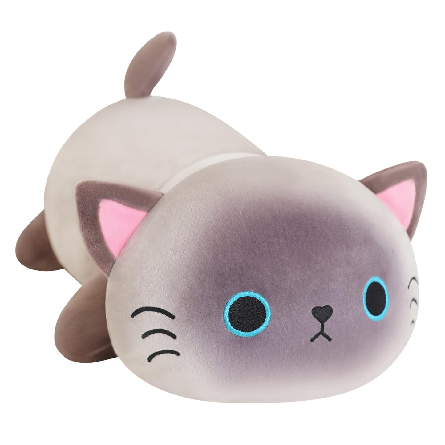 SQEQE Weighted Siamese Cat Plush, Weighted Siamese Cat Stuffed Animal, Cute Plushies Soft Pillow Toy Gift for Kids Adults 23.6 Inch, 3.1 Lbs