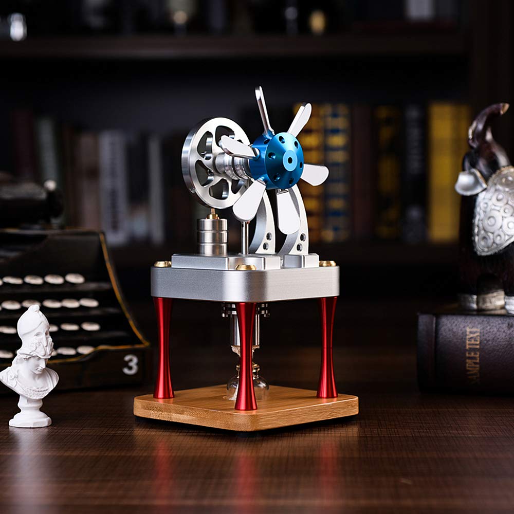 Sunnytech Hot Air Stirling Engine Motor Model Educational Toy Electricity Generator Colorful LED SC005-M16-CF