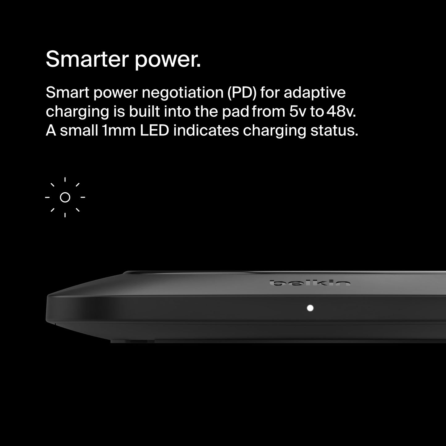 Belkin 15W Wireless Charger Qi-Certified, Non-Magnetic Easy Align Fast Wireless Charging Pad, Compact Charger for Apple iPhone, Samsung Galaxy, AirPods Pro, and Other Qi-Enabled Devices