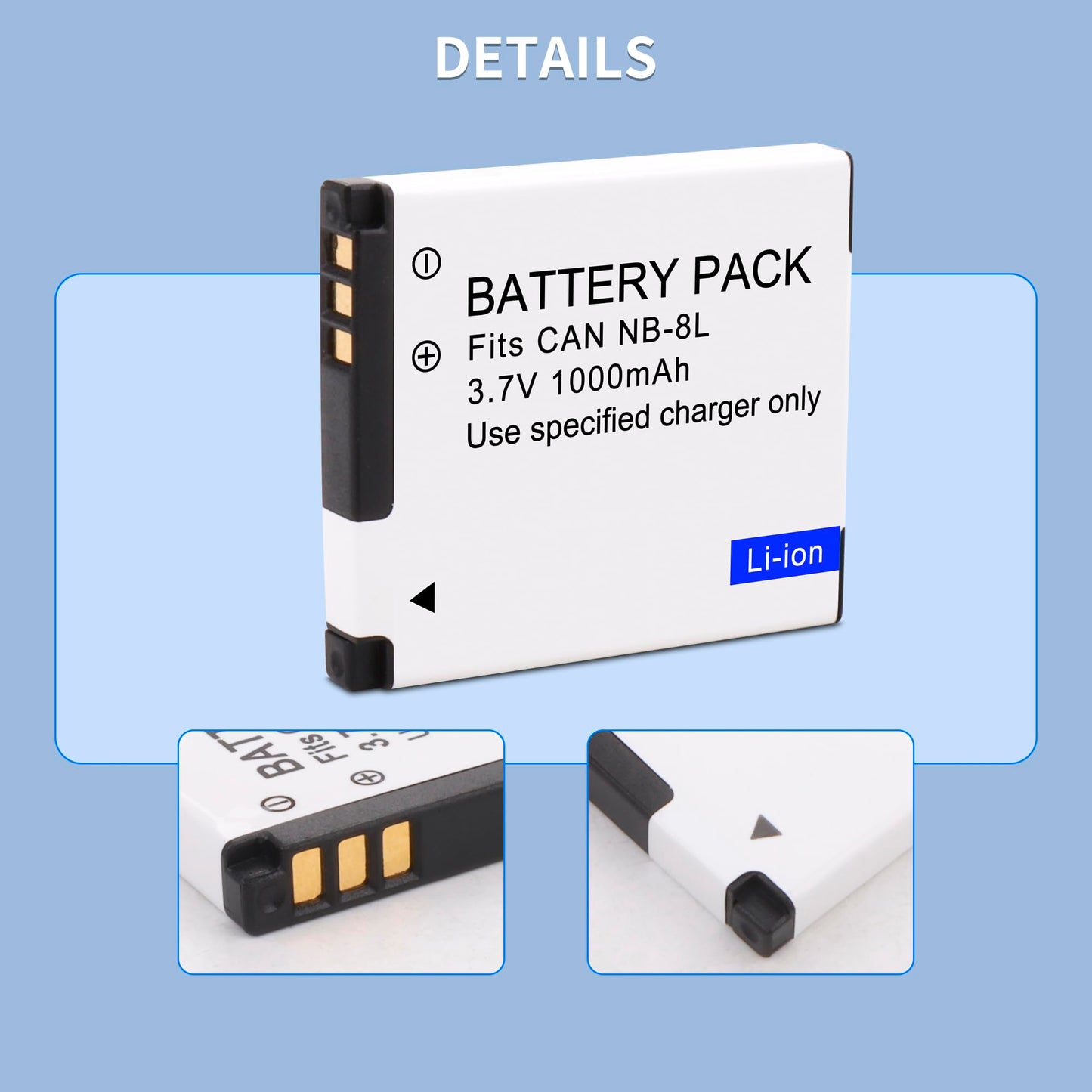 TZRONG 2Pack Battery & LCD Slim USB Charger for Canon NB-8L, NB8L, CB-2LAE and Canon PowerShot A2200, PowerShot A3000 is, PowerShot A3100 is, PowerShot A3200 is, PowerShot A3300 is Cameras