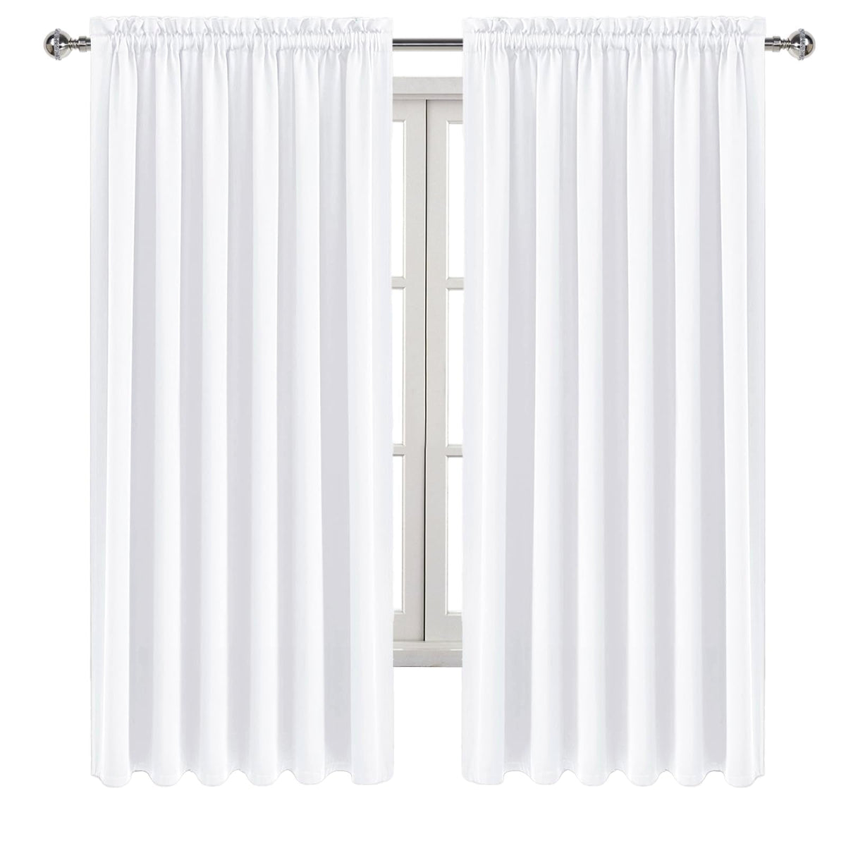 Wide Curtains 50% Light Blocking for Living Room 72 Inch Long 2 Panels (2 Count)