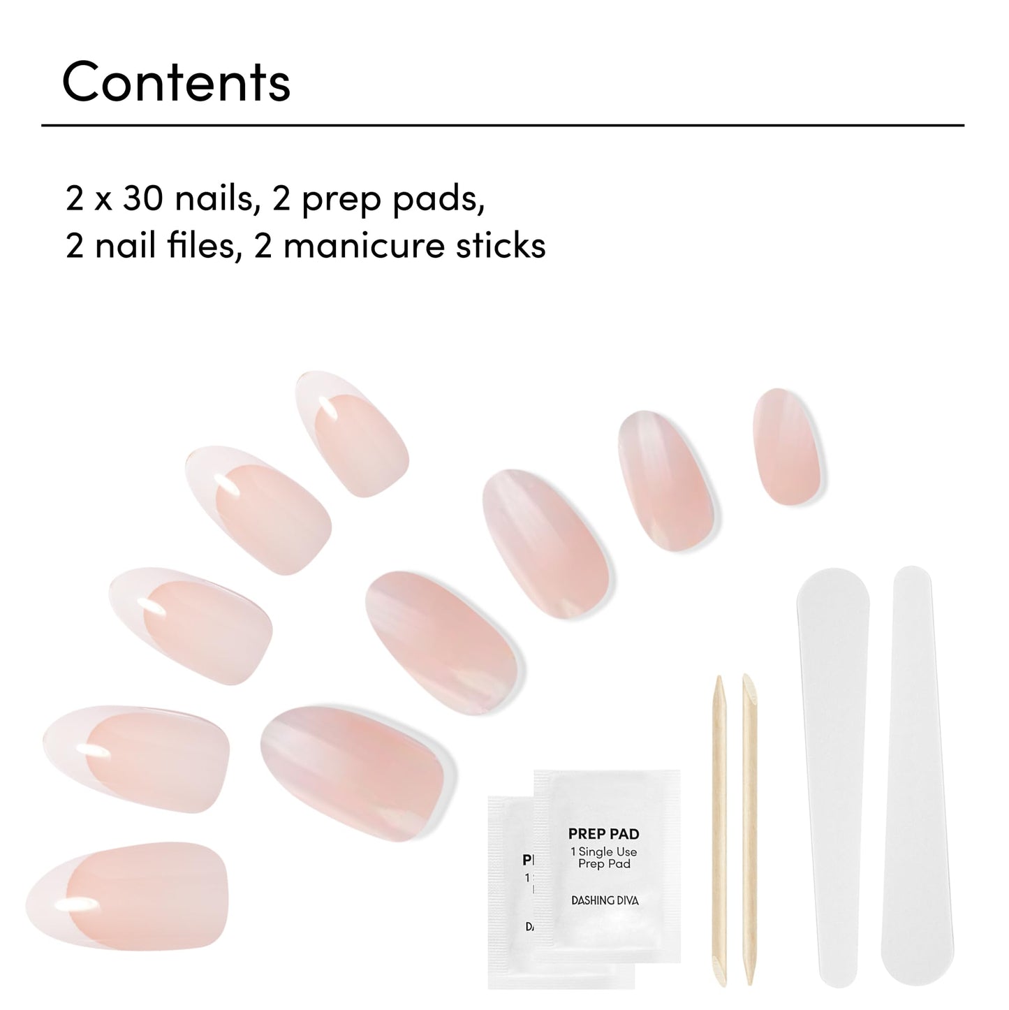 Dashing Diva Magic Press Nail Bundle - Classic Collection - Almond Shape & Stiletto Shape Press On Nails - Very Vanilla & Barely Bougie - Long Lasting Gel - Lasts Up to 7 Days - 2 Sets
