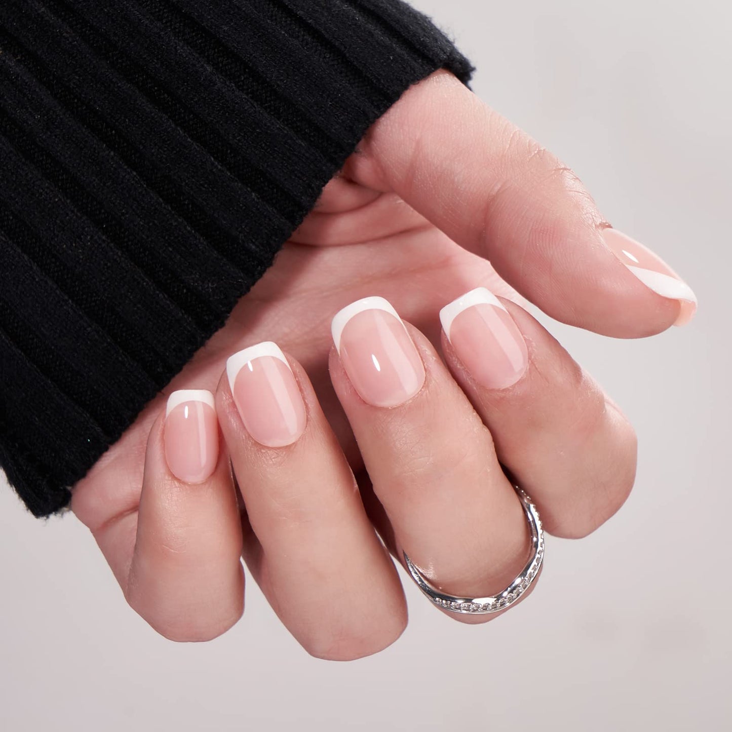 BTArtbox Press on Nails Toenails Short - Charmp & Classic White