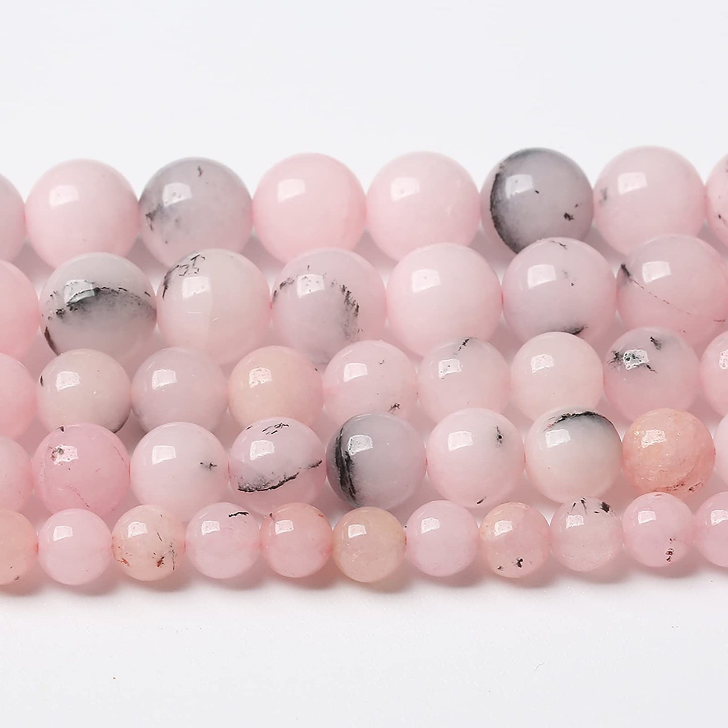 90pcs 4mm Natural Pink Opal Jades Stone Beads Round Loose Spacer Beads for Jewelry Making DIY Bracelets Crystal Energy Healing Power Stone (4mm, Pink Opal Stone)