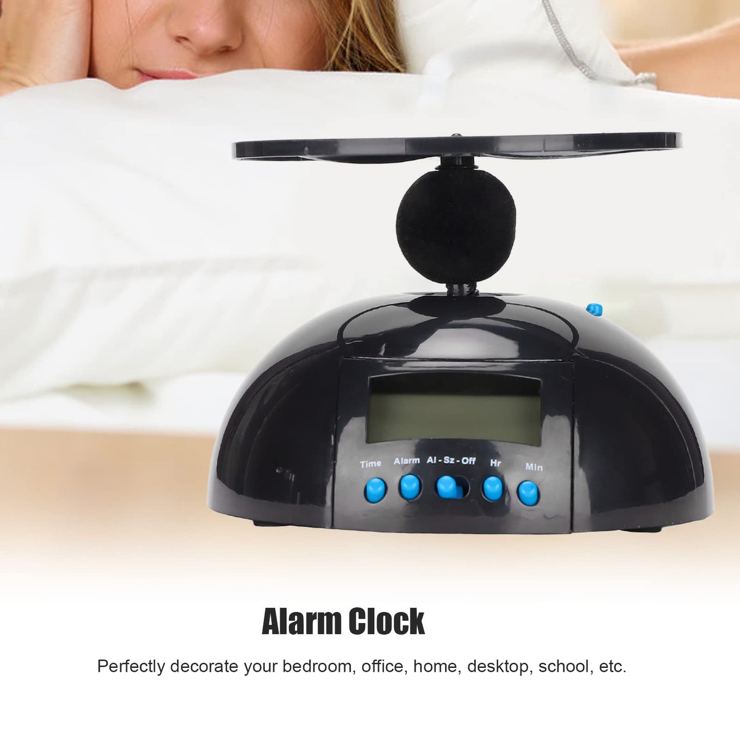 Kafuty-1 Novelty Digital LED Alarm Clock,Gadget Run Away Flying Alarm Clock for Bedroom/Office/Home/School,Rolling Helicopter Chopper Propeller Clock Creative Gift