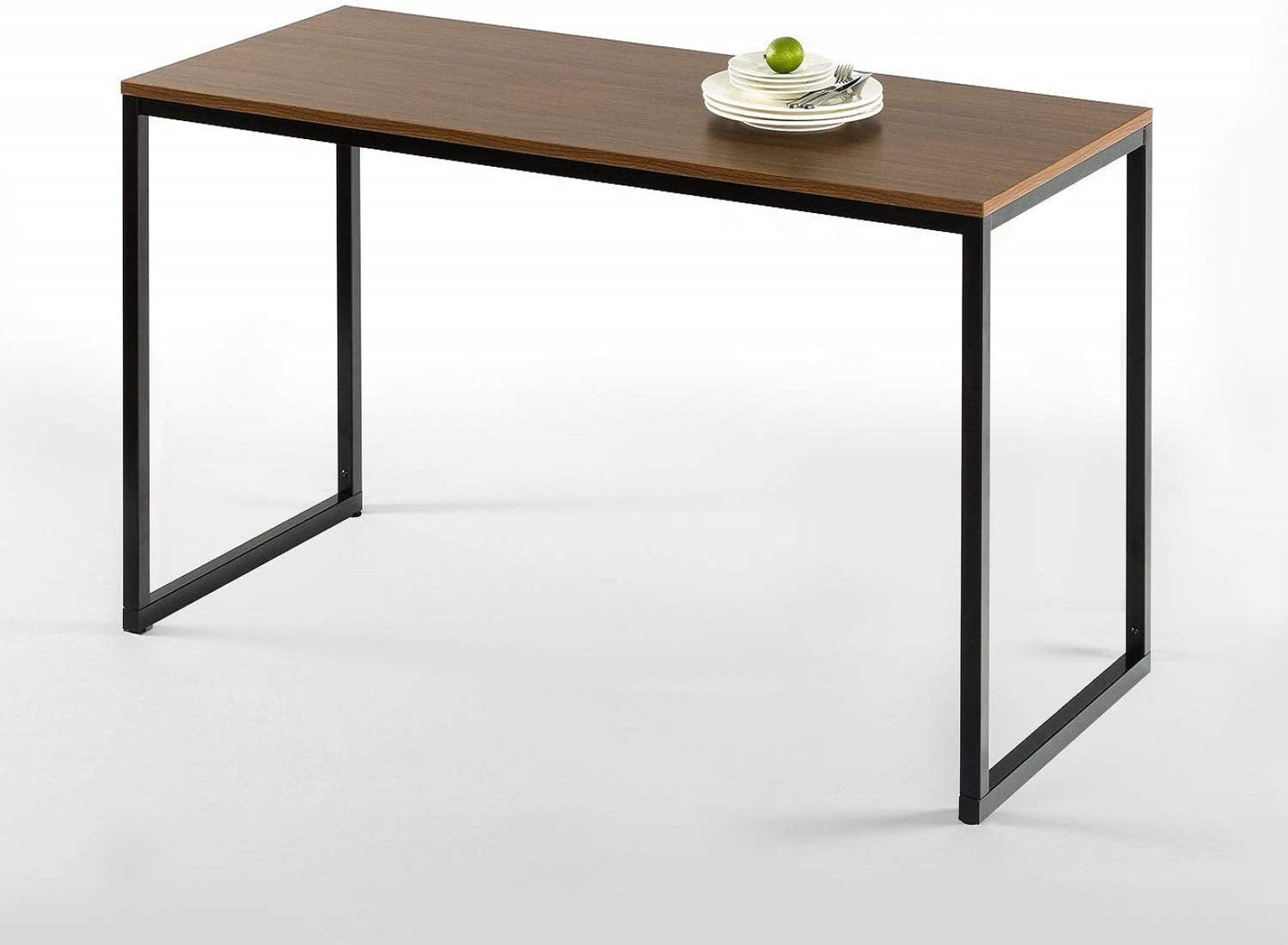 ZINUS Jennifer 55 Inch White Frame Desk, Computer Workstation, Office Desk, Easy Assembly, Brown