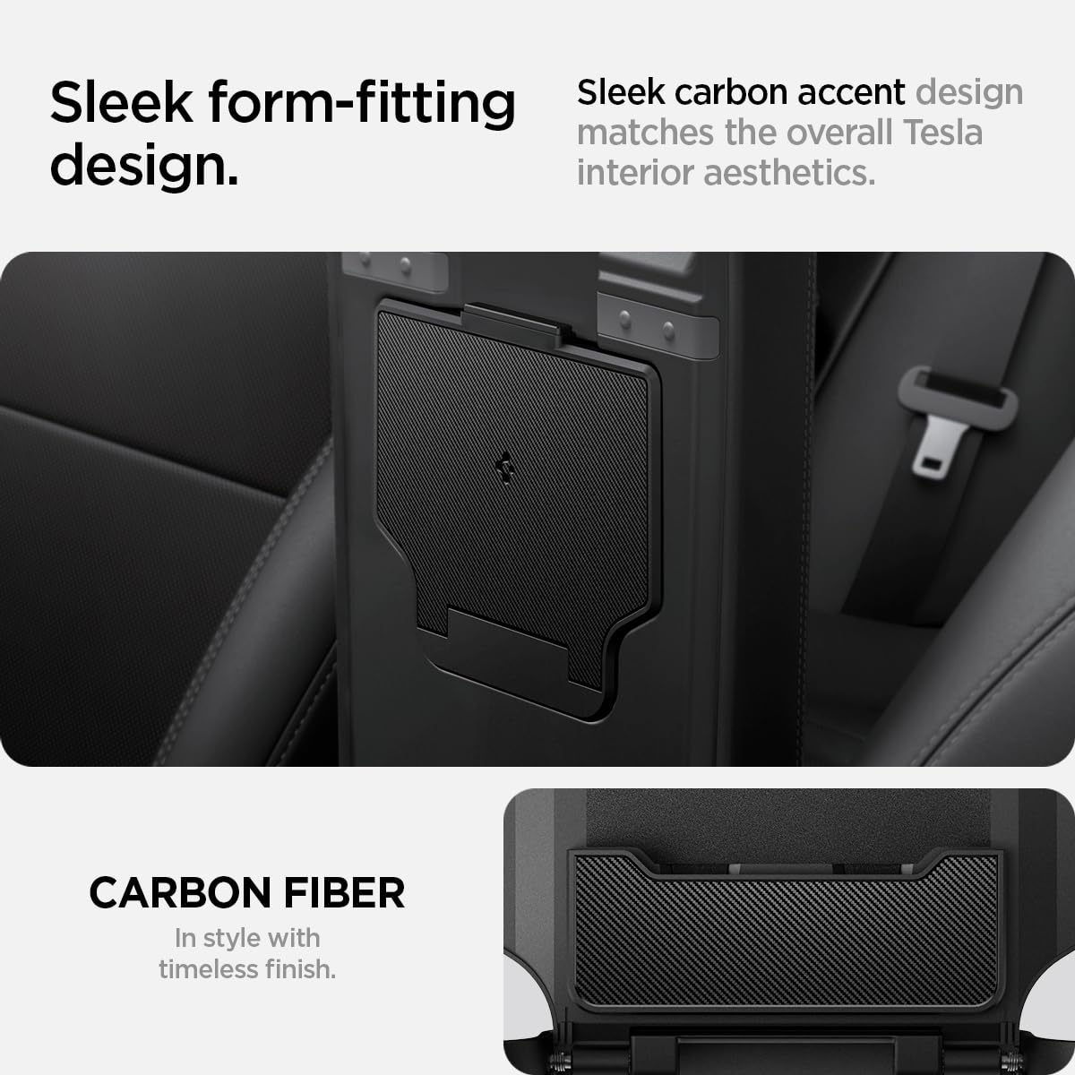 Spigen One-Tap Hidden Storage Box for Tesla Model Y Juniper (Standard, Premium & Performance 2026/2025) and Model 3 Highland (Standard, Premium & Performance 2026/25/24)