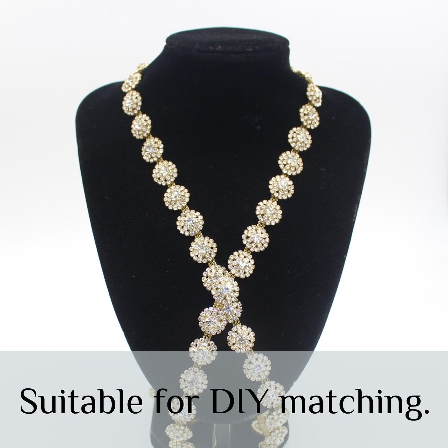 PEARLY JUN 1 Yard Rhinestone Trim Chain Gold Applique Stringing Ribbon DIY Jewelry Wedding Party Bracelets Craft Bridal Bouquets Embellishment Accessories